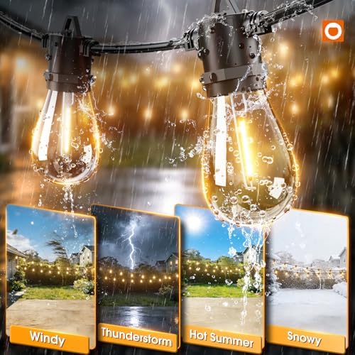 addlon 54FT(48FT+6) Solar String Lights Outdoor, Waterproof, Last 20+ Hrs - 3