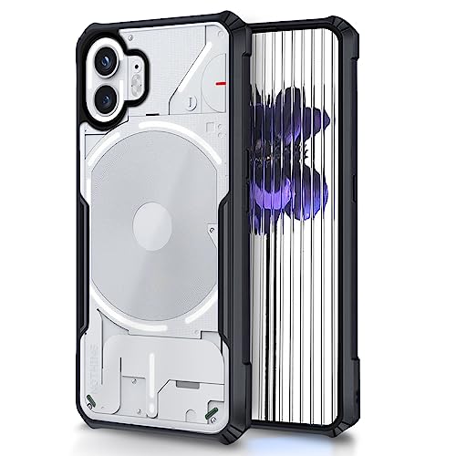 Image of Pikkme Nothing Phone 2 Back Cover | Crystal Clear Transparent Back | Full Camera Protection | Ultra Hybrid | Raised Edge | Bumper Back Case (Black)