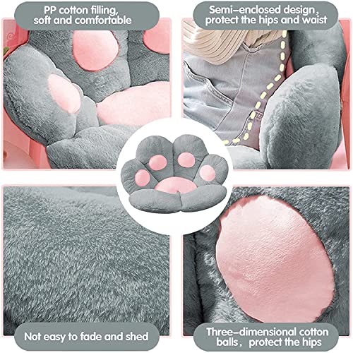 LANPEW Cushion,Cat Paw Cushion Cute Chair Seat Cushion Lazy Sofa Cushion Outdoor Decoration Warm Floor Cushion Skin Friendly Warm Mat (grey - Image 4