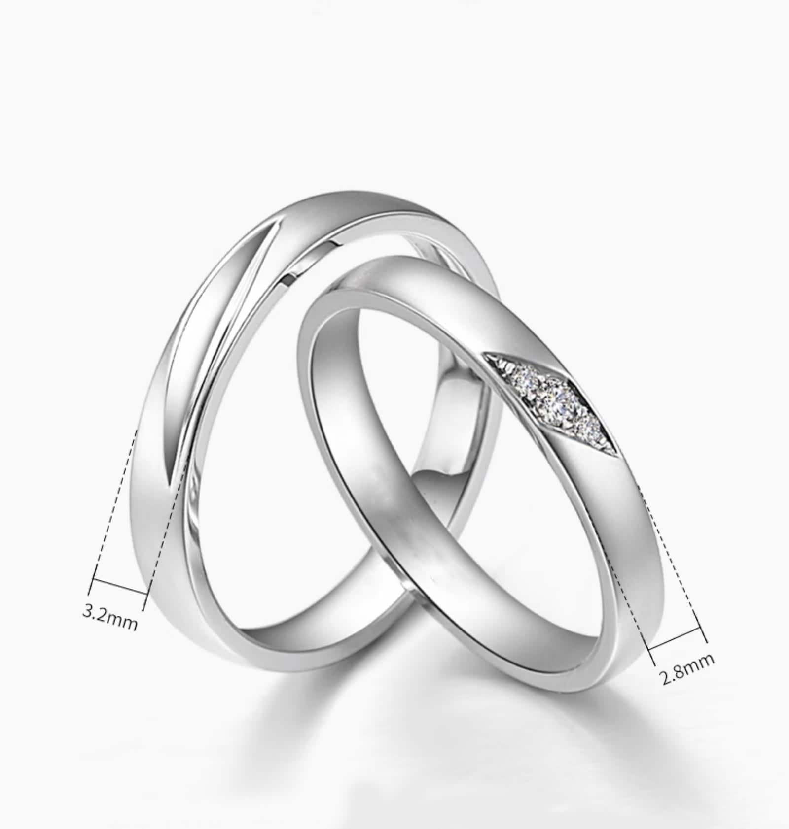Anillos de boda de platino, anillo de compromiso para hombres pulido de plata Pt950, tamaño 70 (22,3)