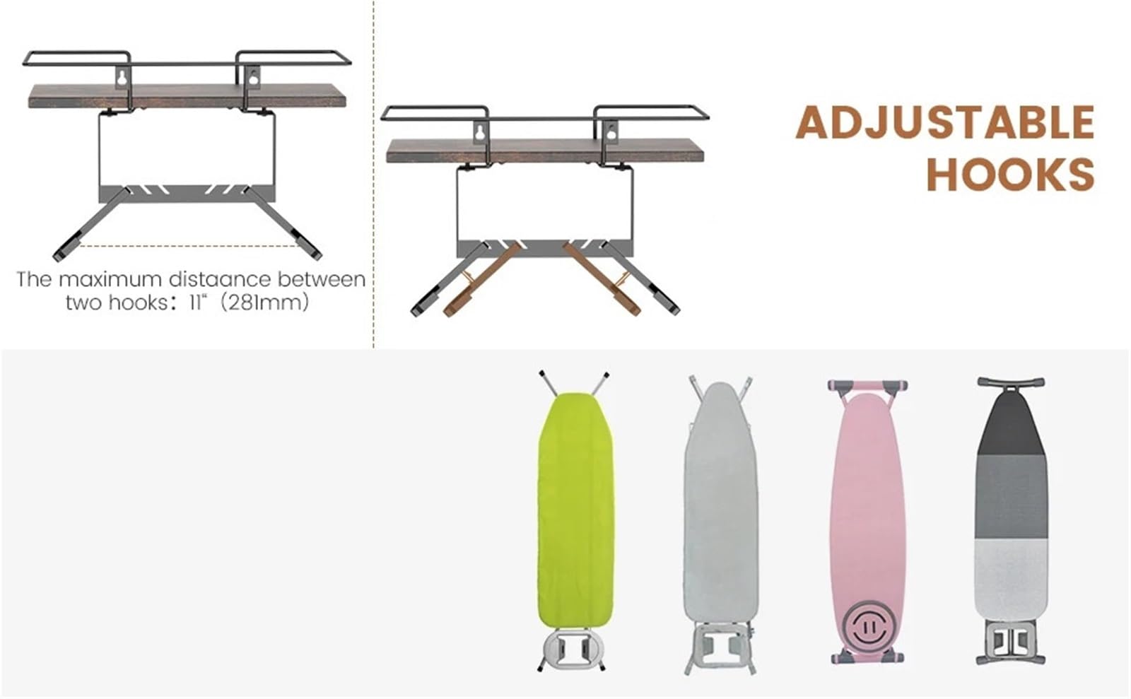 Bügelbrett-Aufhänger, Wandhalterung, Bügelbrett-Halterung, Wäschezimmer-Rack, Heim-Bügelbrett-Halter Für Schrank