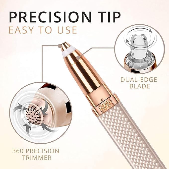 Image of Facial Hair Removal Machine for Women - 2 in 1 Trimmer & Eyebrow Trimmer Pen, Upper Lip Hair Rem over for Women & Epilator - USB Rechargeable, Painless (Multicolour)