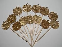 Algopix Similar Product 11 - Set of 24 Gold glitter Halloween
