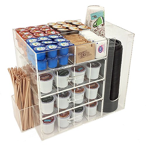 image for Modern Home OnDisplay Acrylic Coffee Station with Drawers for Keurig K