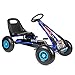 bopster - Karting Go-Kart à pédales d’extérieur avec roues gonflables Bleu et noir