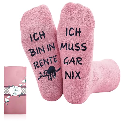 ZYXTLY Adventskalender Rentner Geschenk Frau Lustige Weihnachtsgeschenke für frauen Ruhestand Geschenk Frauen Rente Geschenke Frau Witzige Socken für Abschied Kollegin Renteneintritt Geschenk Frau