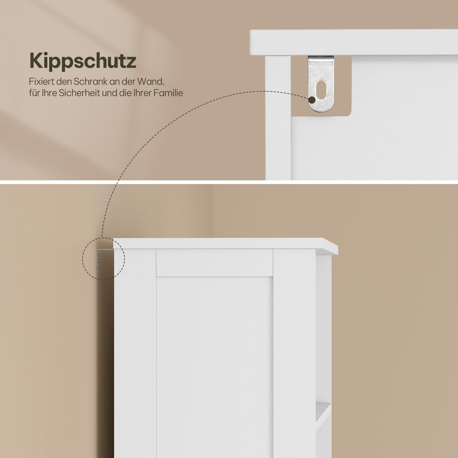eSituro Badezimmerschrank, Badschrank Hochschrank, Aufbewahrungsschrank mit 2 Türen, 3 offenem Ebenen und 1 Schublade, Mehrzweckschrank für Badezimmer Büro Küchen Wohnzimmer, 60 x 160 x 30 cm, Weiß