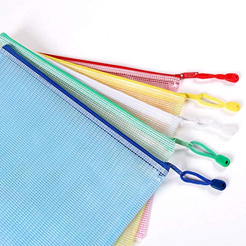 FOCCTS Conjunto de 10pcs A3 sobre para formatos de oficina Bolsas de archivo con cremallera Porta documentos con sobre Sobres para cosméticos oficinas Suministros Accesorios de viaje 5 colores