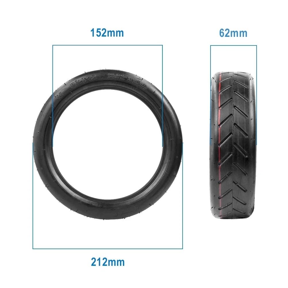 Neumático de Repuesto for Patinete eléctrico, neumático Delantero/Trasero de 8,5 Pulgadas, neumático de vacío sin cámara, Compatible for neumáticos Xiaomi M365 1S Pro 8 1/2X2(2pc)