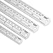ZZTX Ruler Metal Straight Edge Stainless Steel Ruler 6 Inch 8 Inch 12 Inch 16 Inch Ruler Set Rulers Bulk Set of 4