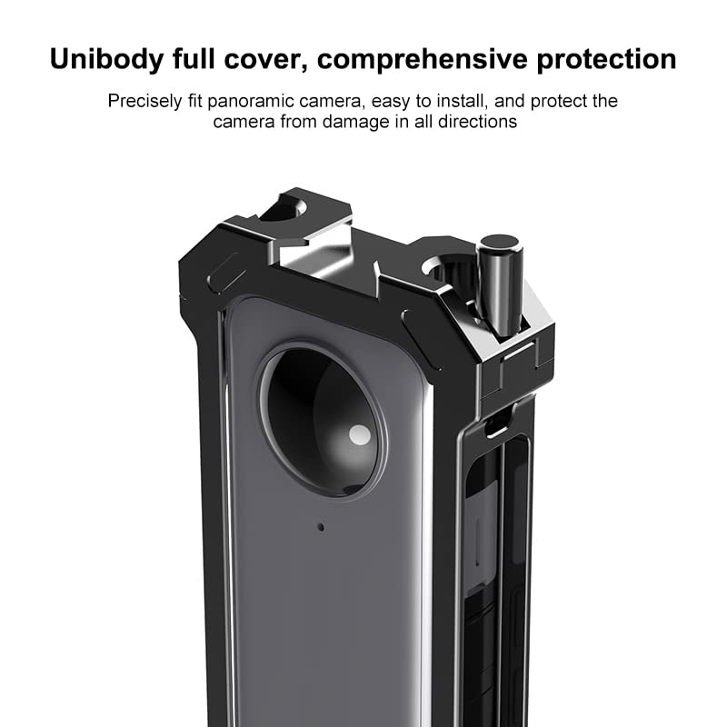 aluminiowa rama ochronna dla Insta360 X3 One X3 Wielofunkcyjna metalowa klatka 1/4" otwór na śruby 2 zimne buty mocujące uniwersalne składane poziomo pionowe