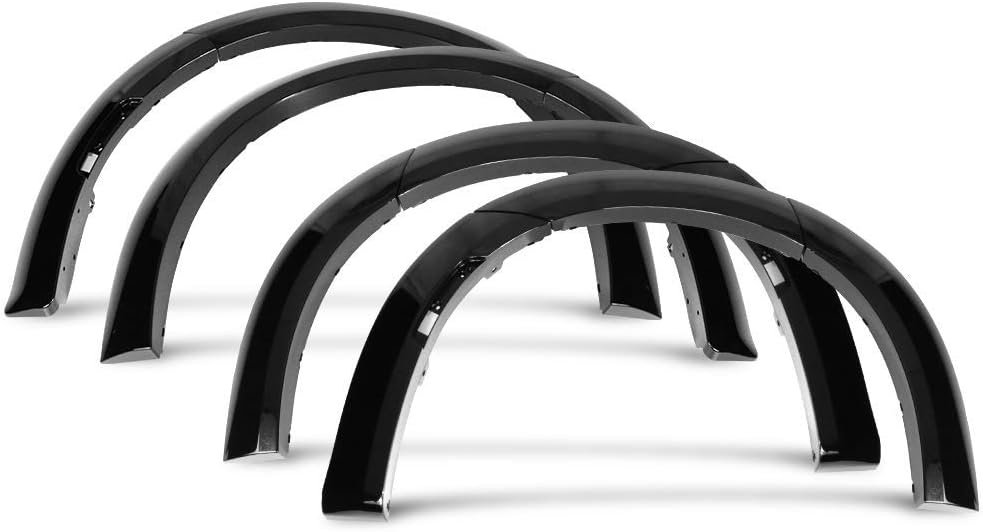 FREEMOTOR802 Compatible with 2015-2023 Dodge Charger Fender Flares, Widebody Style Gloss Black Wheel Protector Cover Fender Trim Mud Guards ABS Plastic