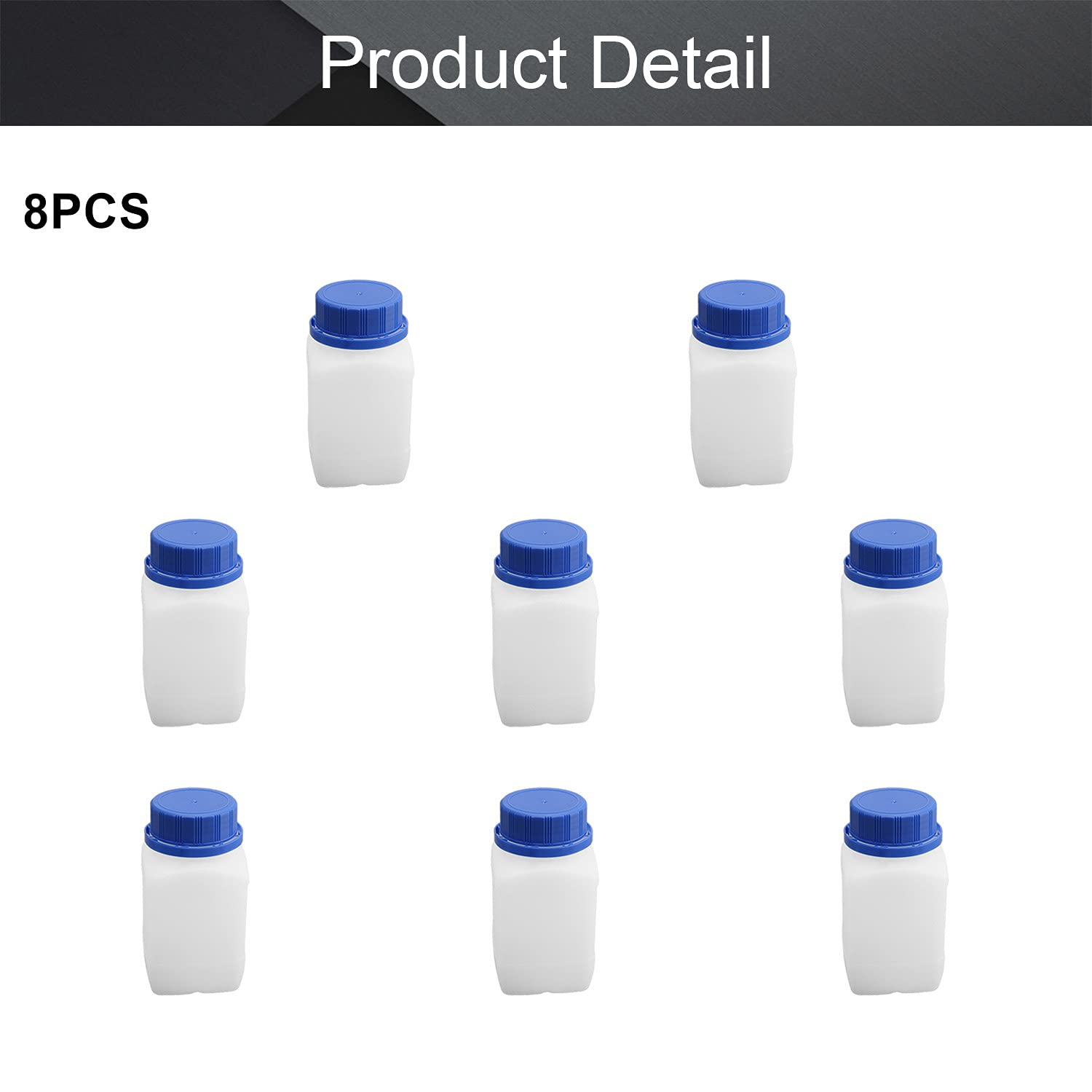 Othmro Plastic Lab Chemical Reagent Bottle 250ml Wide Mouth Sample Sealing Liquid Storage Container Translucent 8pcs : Industrial & Scientific