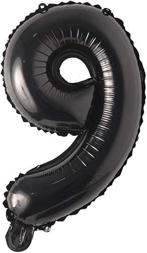 Globos de aluminio tipo Mylar en forma de letras del alfabeto y números en color negro, de 16 pulgadas, para colgar como decoración de bodas,