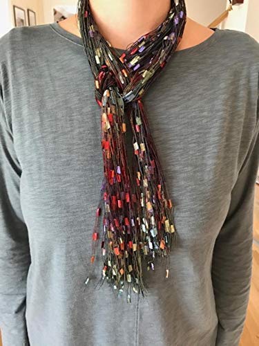 Scarf Ladder Yarn Lariat Necklace Multi Gem Belt #TOP1