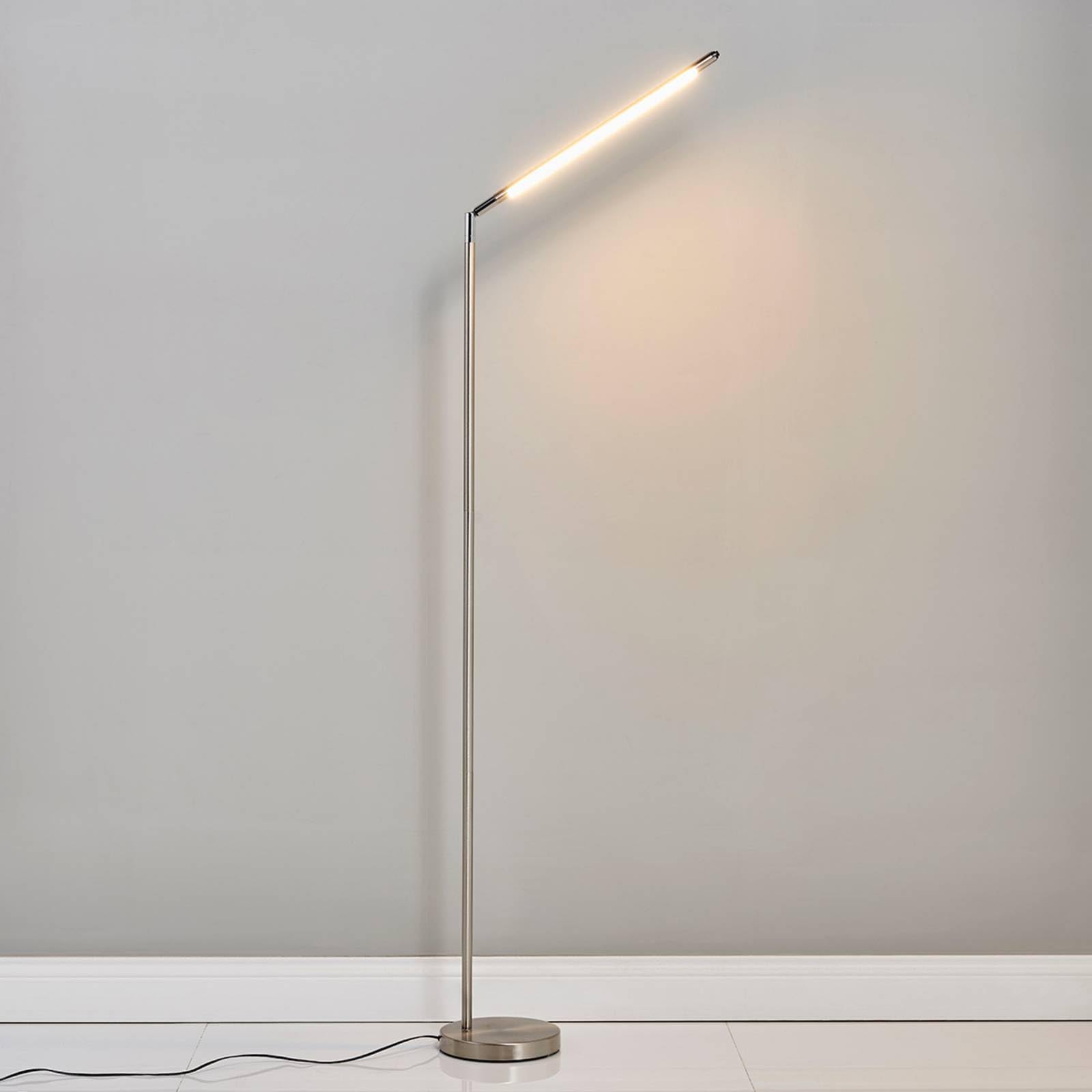 Lindby lampa podłogowa LED 'Jabbo', styl nowoczesny, m. in. do biura, kolor aluminiowy, szary, cynkowy, metal