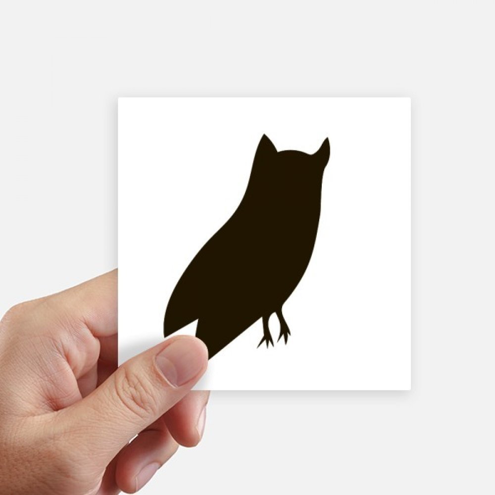 Autocollant hibou noir 10cm DIYthinker, lot de 8 stickers carrés multicouleurs pour déco