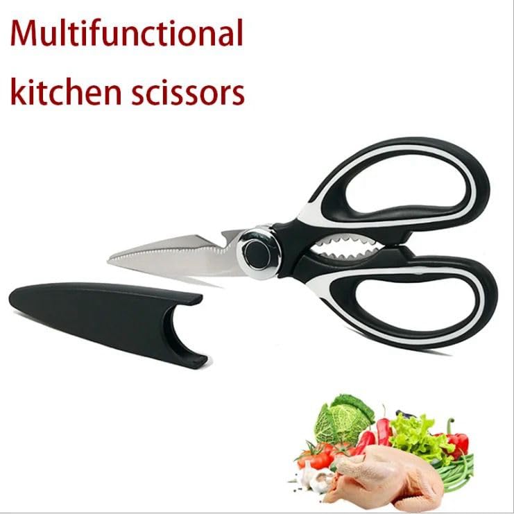 Anup Torda Multi-Purpose Kitchen Scissor Stainless Steel Heavy Household & Garden Scissors Nutcracker and Vegetable Peeler Small, Durable Cutting Tool for Meat, Poultry, Vegetables, Pizza and More 3