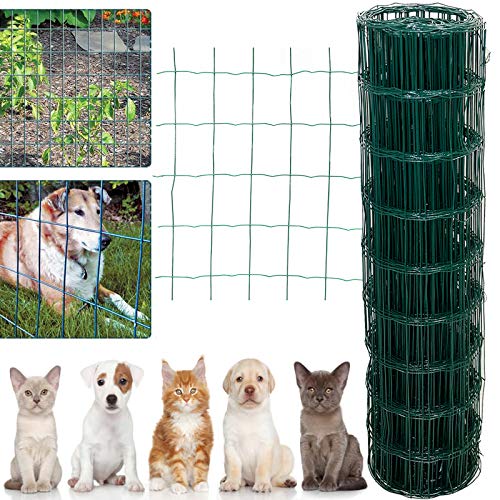 Chicken Wire Netting Roll Lightweight PVC Coated Galvanized Steel Mesh Fencing for Garden Outdoor DIY Craft Home Decors, 90cm x 25m Mesh for Fences and Barriers Chicken Wire Chainlink Fence Net Roll