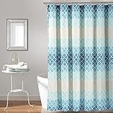 Lush Decor Medallion Ombre Shower Curtain, 72' x 72', Blue & Navy