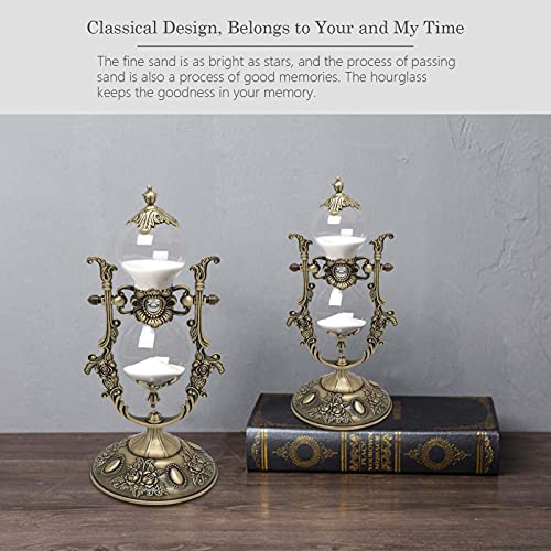 Rnuie Hourglass Sand Timer Decorative,360° Rotating Metal White Sand Watch 30 Min,Antique Hour Glass Decor For Office Desk- Crafts,Gifts(Bronze) #TOP2