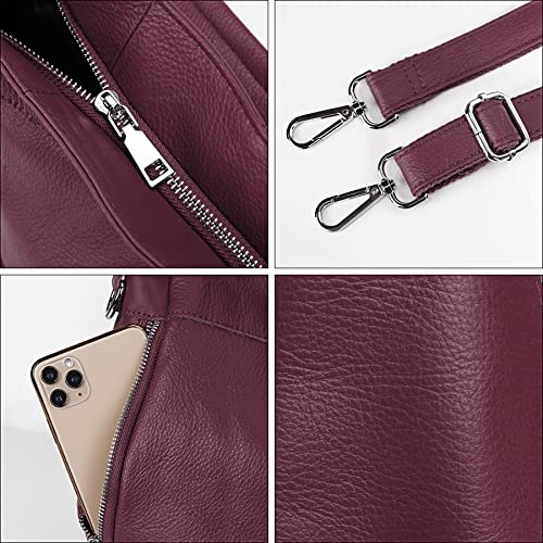 Image of YALUXE Women's Real Leather Shoulder Bags Hobo Handbag Purse Crossbody Bag