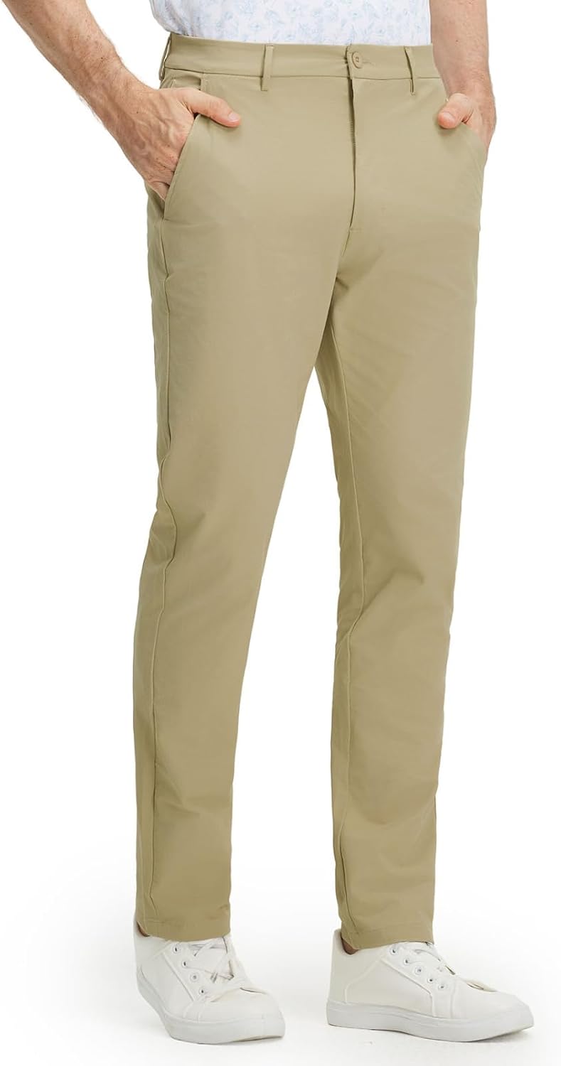 M MAELREG Men’s Stretch Cotton Blend Golf Pants – 5 Pocket Casual Dress Work Lightweight Slim Fit Mens Pant