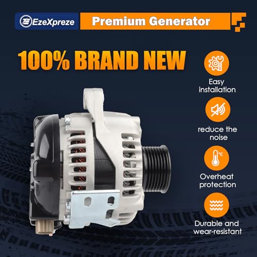 Image of Ezexpreze 11034N Alternator Compatible with Toyota Camry 04-06, Highlander 04-07, Solara 04-08 & Scion tC 05-10, L4 2.4L, 12V 100Amp Clockwise 7-Groove Pulley, OE# 104210-3880, 27060-0H100