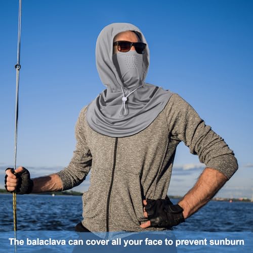 Image of Funtery 4 Pack Cooling Balaclava Face Mask UV Protection Breathable Full Head Hood for Men Women Cycling Fishing Motorcycle