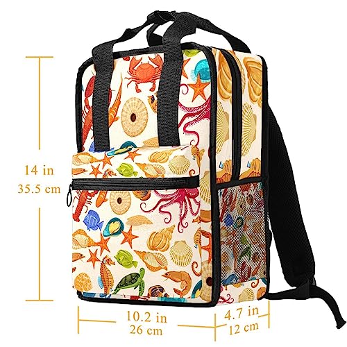 Sac à dos pour garçons motif océan multicolore 35.5x26x12 cm à bretelles réglables
