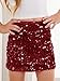 CharmWM Girls Sequin Skirt Kids Fashion High Waisted Sparkle Glitter Party Short Dress Mini Skirts 5-14 Years Red