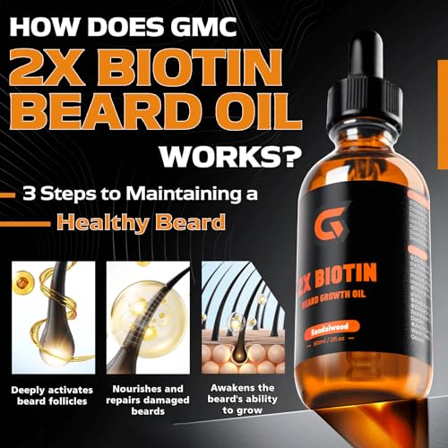 Gentrymancare 2X Biotin Beard Growth Oil - Natural Organic Leave In Conditioner & Softener - Mustache/Facial Hair Thickener thumb #2