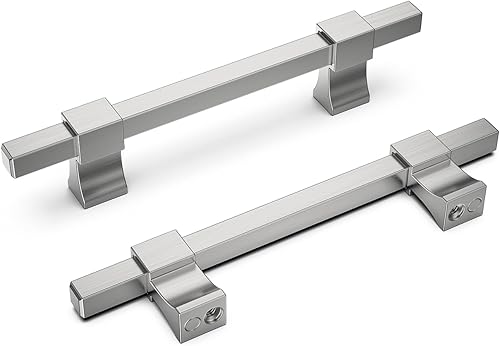 Miniatura 1 de homdiy Paquete de 10 tiradores ajustables de níquel cepillado, manijas de gabinete de 1-38 pulgadas a 6-516 pulgadas (1.378-6.299 in) ajustables con
