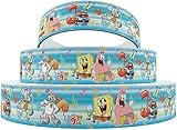 Cartoon Yellow Sponge Named BOB and Friends Cartoon 1' Wide Repeat Ribbon Sold in Yards (1 Yard)