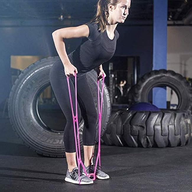 7 Rings Stretch Exercise Band, Portable Silicone Elastic Resistance Band Pilates Flexbands Yoga Stretching Strap Physical Therapy Rehab Belt, Home Gym Workout Equipment for Full Body Exercise