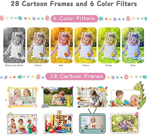 Waayu C7 Kids Camera, 1080P HD Digital Children's Camera for Toddler, Unicorn Gifts for Girls Boys, Christmas Birthday Toys for Age 3 4 5 6 7 8 Years -32GB SD Card -Pink Colorful