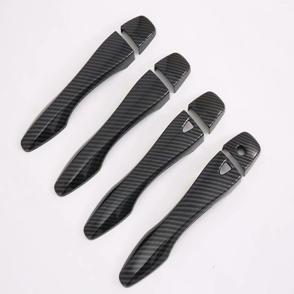 TEAMWILL ABS Carbon Fiber Side Smart Door Handle Covers Trims Fit for 2013-2018 Nissan Altima