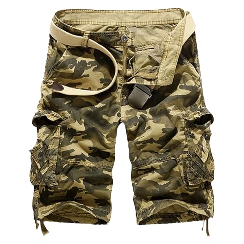 Short cargo en sergé homme camouflage décontracté stretch kaki