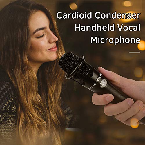 lifcasual Microfone Vocal Condensador Cardióide Estrutura Metálica XLR de 3 pinos para TRS de 3,5 mm