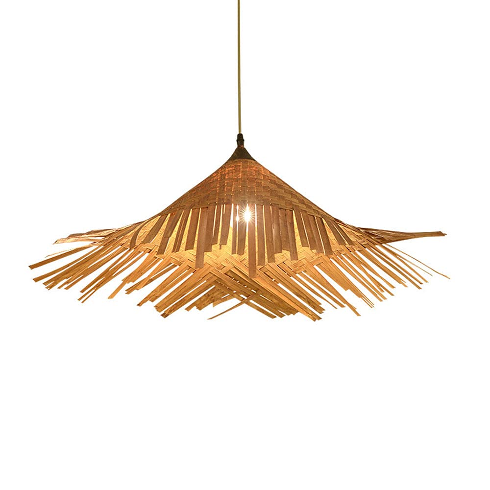 LYMSXAZOU Wicker Rattan Pendant Light Bamboo Chandelier Ceiling Hanging Fixture Lamp Shade Lighting Weave For Garden, Dining Room, Study, Bedroom