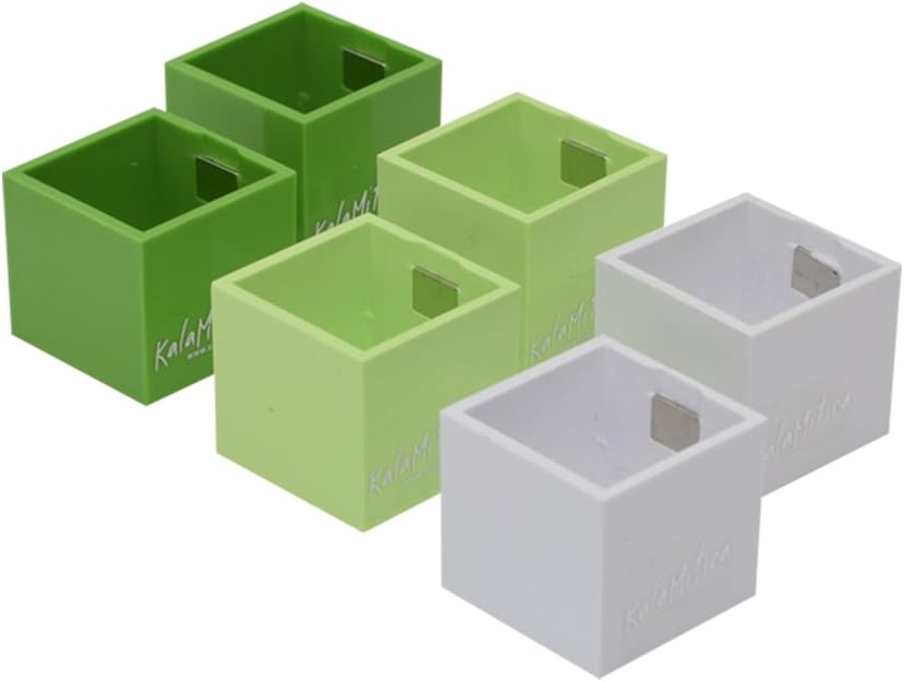 KalaMitica 3.5 cm Diameter Cube Magnetic Pots - Green (Set of 6)