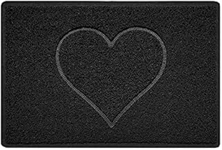 Nicoman Wycieraczka w kształcie serca (nadaje się do użytku wewnątrz i na zewnątrz), mała (60 x 40 cm), czarna