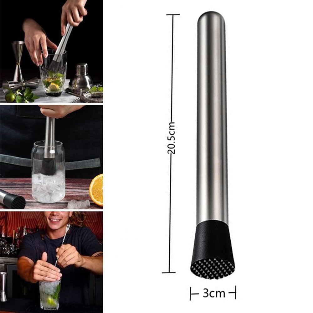 Cocktail Accessories, Cocktail Set, Bar Accessories, Stainless Steel Muddler, for Cocktail Pestle Cocktails Muddler - Image 2