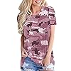 RWXXDSN Dames mode casual ronde hals camouflage print korte mouwen losse T-shirt top