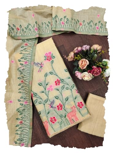 Image of DEVANGI Women's Jamdani Cotton Unstitched Suit & Dupatta Material
