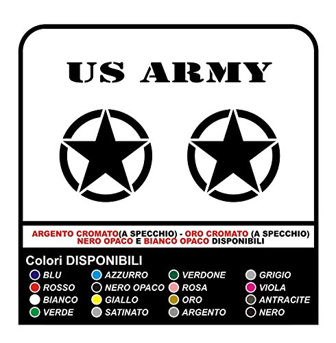 2 Adesivi STELLA US ARMY cm 20x20 stella militare