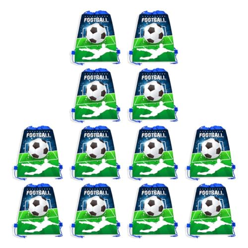 Qtheute(クテウテ) フットボール 不織布 ギフトバッグ サッカー キャンディ パッ スナック 収納バッグ 巾着バックパック 子供用 スポーツ パーティー D