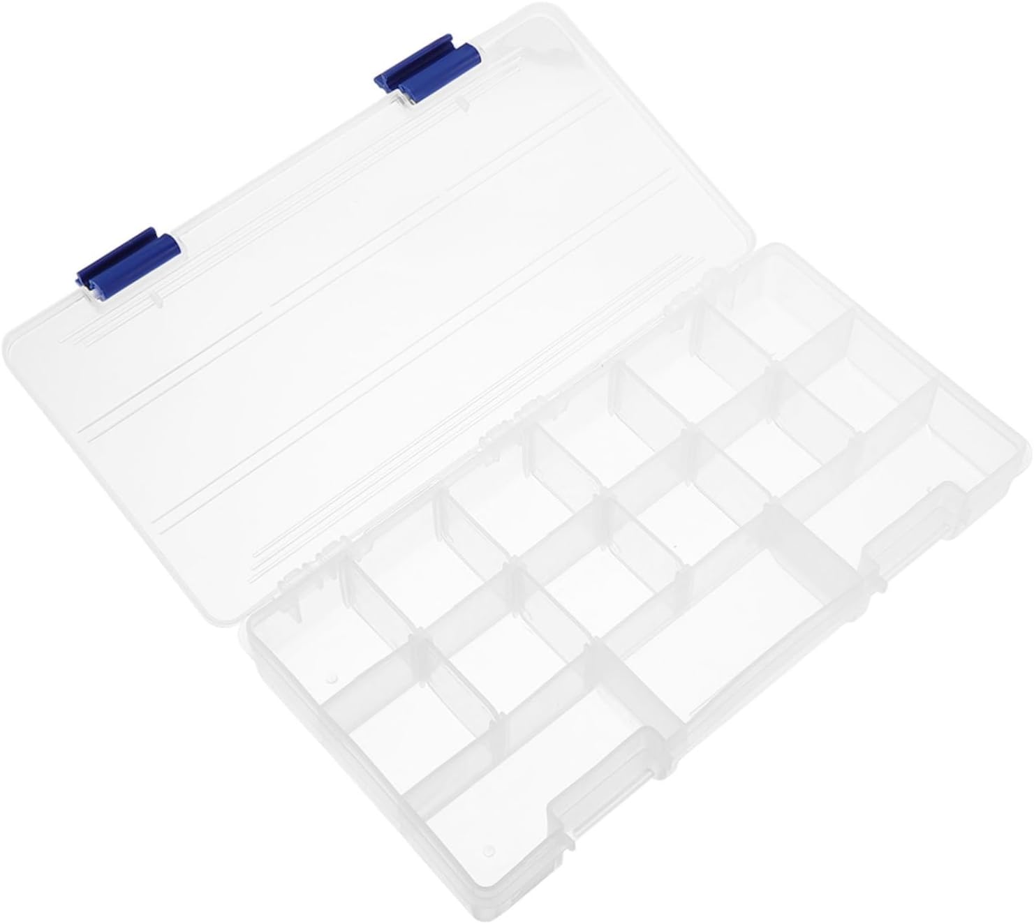 POPETPOP 15grid Fishing Bait Box Removable Baffle Storage Case for Hooks Portable Plastic Tackle Organizer for Anglers Efficient Fishing Gear and Lure Storage