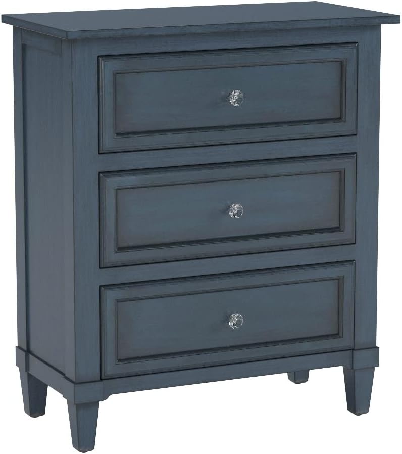 Decor Therapy Beckett 3-Drawer Side Table, 24x12x28, Antique Navy