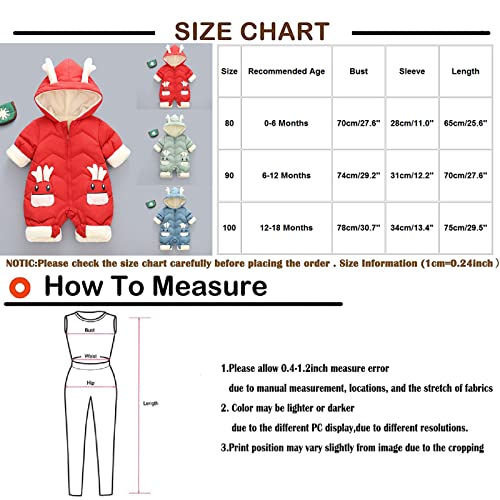 Baby winter overall met capuchon sneeuwpak katoen gevoerd dikke rompers met voeten slaapromper warme voering eland… - Image 8